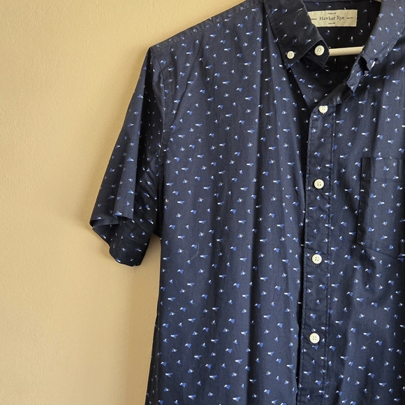 Hawker Rye Navy Short Sleeve Button Down Shirt - Picture 2 of 8